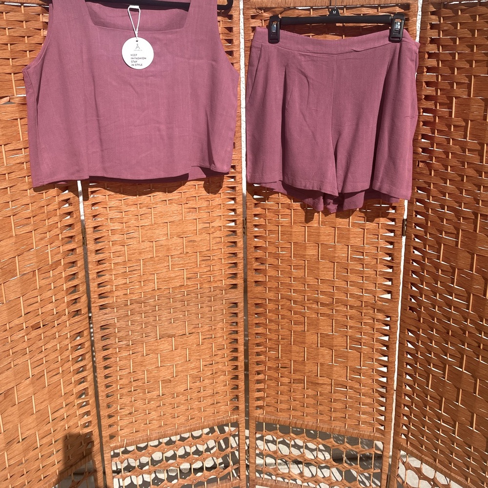 Ladies shorts and top set.